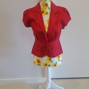 Ashley By 26 International Vibrant Red Short Sleeve Blazer